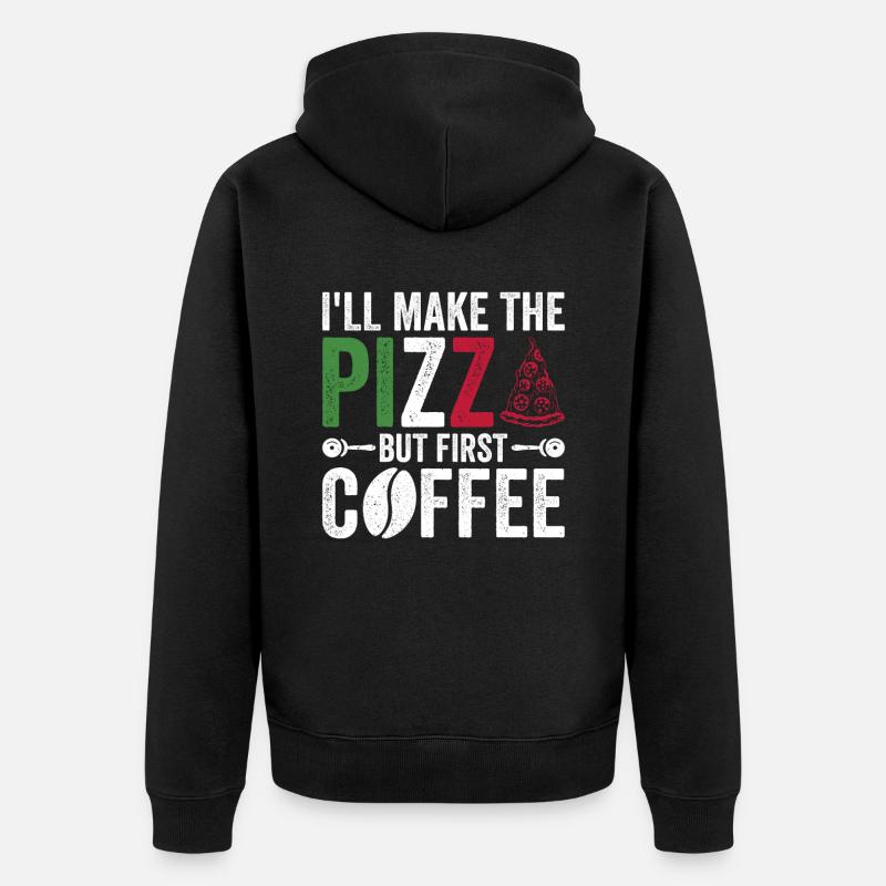 Pizza Backen Pizzabäcker Pizzaiolo - Unisex Premium Bio Zip Hoodie - Schwarz