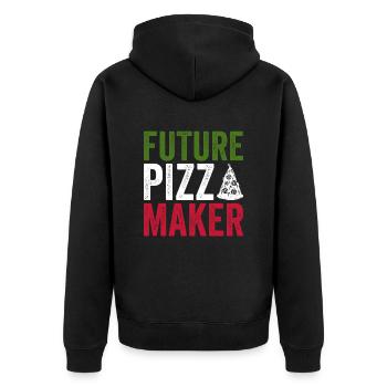 Pizza Future pizzabäcker Angehender Pizzaexperte - Unisex Premium Organic Zip Hoodie - black - Back - Nico (187cm)