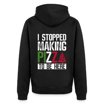 Pizza Pizzabäcker Pizzaolo - Unisex Premium Organic Zip Hoodie - black - Back - Nico (187cm)