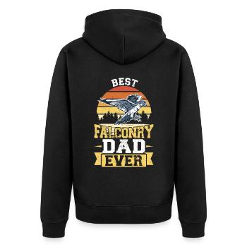 Best Falconry Dad Ever - Unisex Premium Organic Zip Hoodie - black - Back - Nico (187cm)