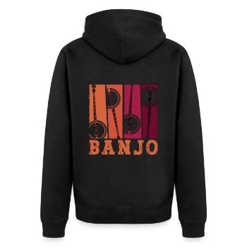 L’instrument de musique acoustique Banjo aime la musique folklorique - Veste à capuche bio Premium Unisexe - noir - Dos - Nico (187cm)