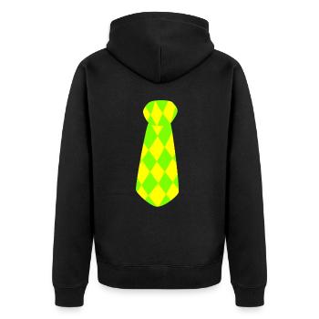 Clown Kostüm Karneval Fasching - Unisex Premium Bio Zip Hoodie - Schwarz - Hinten - Nico (187cm)