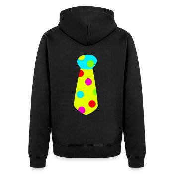 Clown Kostüm Karneval Fasching - Unisex Premium Bio Zip Hoodie - Schwarz - Hinten - Nico (187cm)