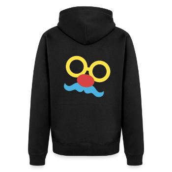 Clown Kostüm Karneval Fasching - Unisex Premium Bio Zip Hoodie - Schwarz - Hinten - Nico (187cm)