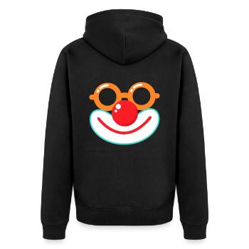 Clown Kostüm Karneval Fasching - Unisex Premium Bio Zip Hoodie - Schwarz - Hinten - Nico (187cm)
