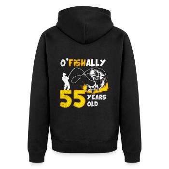 55. Geburtstag Angeln 1978 Jahrgang Fischer Angler - Unisex Premium Bio Zip Hoodie - Schwarz - Hinten - Nico (187cm)