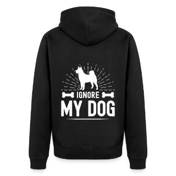 Ignorer mon chien - Veste à capuche bio Premium Unisexe - noir - Dos - Nico (187cm)