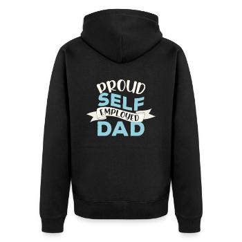 Proud self-employed father Self-employed - Unisex Premium Organic Zip Hoodie - black - Back - Nico (187cm)