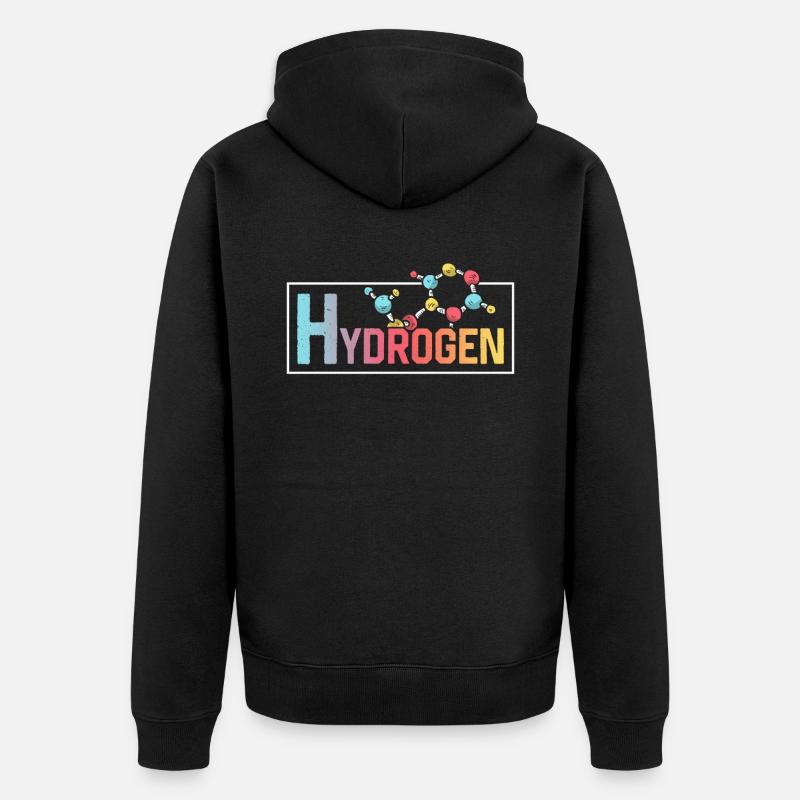Hydrogène énergie Élément hydrogène - Veste à capuche bio Premium Unisexe - noir