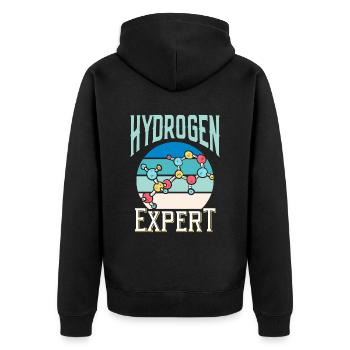 Hydrogen Expert Hydrogen Element Energy - Unisex Premium Organic Zip Hoodie - black - Back - Nico (187cm)