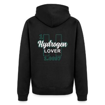 Hydrogen Lover Energy Element Hydrogen - Unisex Premium Organic Zip Hoodie - black - Back - Nico (187cm)