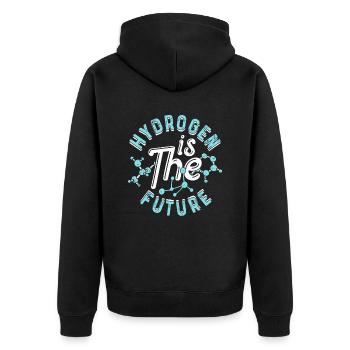 Wasserstoff Ist Die Zukunft Hydrogen Element - Unisex Premium Bio Zip Hoodie - Schwarz - Hinten - Nico (187cm)