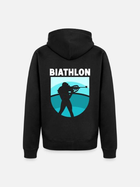 Biathlon Biathlons Biathletin Sport Biathlet - Unisex Premium Bio Zip Hoodie - Schwarz