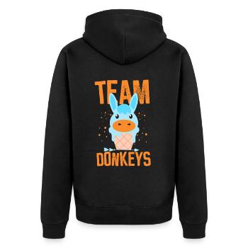 Team Donkey Lovers Farm Animal Cute - Veste à capuche bio Premium Unisexe - noir - Dos - Nico (187cm)