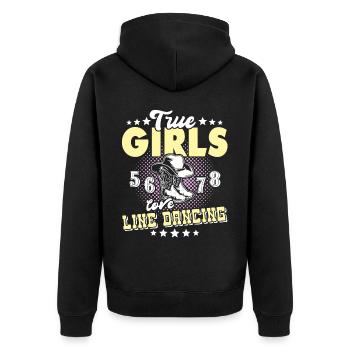 Line Dance Women Line Dancing - Unisex Premium Organic Zip Hoodie - black - Back - Nico (187cm)