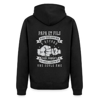 Papa Et Fils - Veste à capuche bio Premium Unisexe - noir - Dos - Nico (187cm)