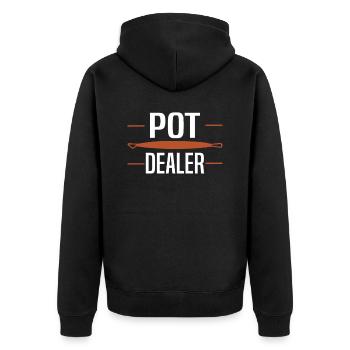 Poterie Argile Cours de poterie Poterie Getöpfert - Veste à capuche bio Premium Unisexe - noir - Dos - Nico (187cm)