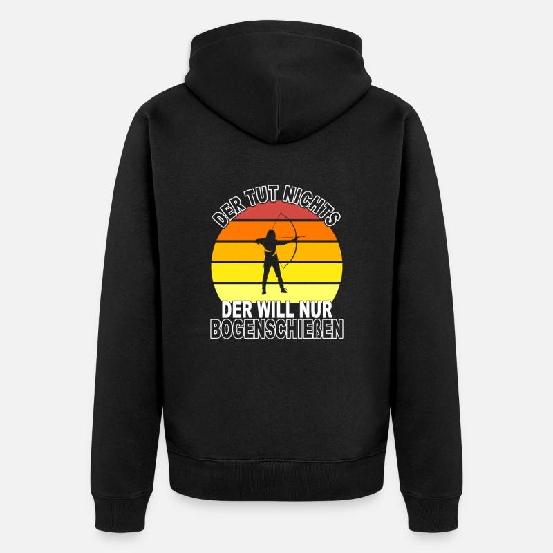 Bogenschießen Spruch - Unisex Premium Bio Zip Hoodie - Schwarz