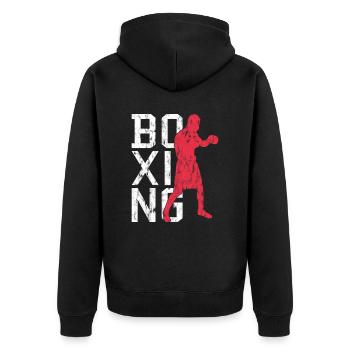 Boxe - Veste à capuche bio Premium Unisexe - noir - Dos - Nico (187cm)