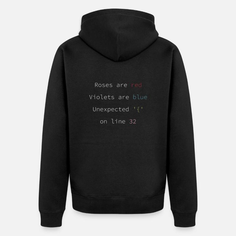 Funny Fehlercode Software Entwickler - Unisex Premium Bio Zip Hoodie - Schwarz