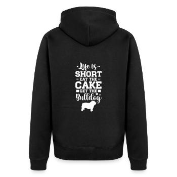 Bouledogue anglais Chien bouledogue anglais Cadeau - Veste à capuche bio Premium Unisexe - noir - Dos - Nico (187cm)