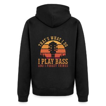Bass Guitar That's What I Do Bassists Bass Player - Unisex Premium Bio Zip Hoodie - Schwarz - Hinten - Nico (187cm)