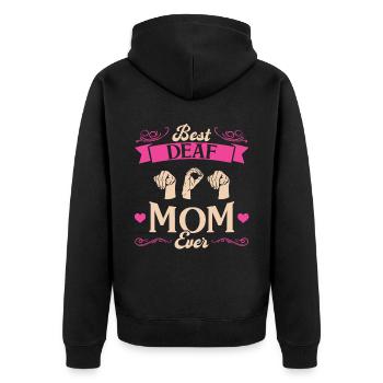 Meilleure maman sourde de tous les temps - Deaf Pride - Veste à capuche bio Premium Unisexe - noir - Dos - Nico (187cm)