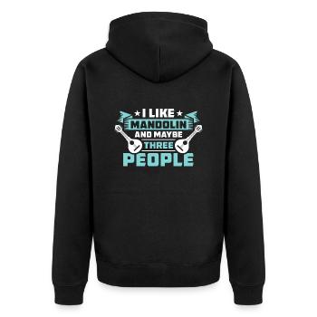 Mandoline J’aime la mandoline et peut-être la musique country - Veste à capuche bio Premium Unisexe - noir - Dos - Nico (187cm)