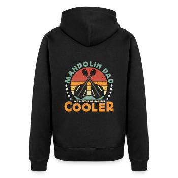 Mandolin Dad Like A Regular Dad Folk Music Lover - Unisex Premium Bio Zip Hoodie - Schwarz - Hinten - Nico (187cm)