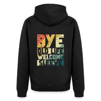 Magenbypass Bypass Gewichtsverlustchirurgie - Unisex Premium Bio Zip Hoodie - Schwarz - Hinten - Nico (187cm)