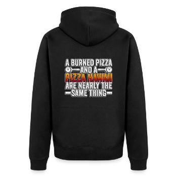 Pizza Anti Pizza Hawaii - Unisex Premium Organic Zip Hoodie - black - Back - Nico (187cm)