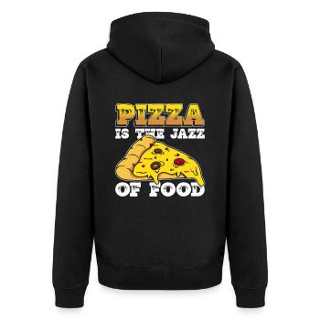 Pizza für Pizzahersteller, die Pizza -Produktion - Unisex Premium Bio Zip Hoodie - Schwarz - Hinten - Nico (187cm)