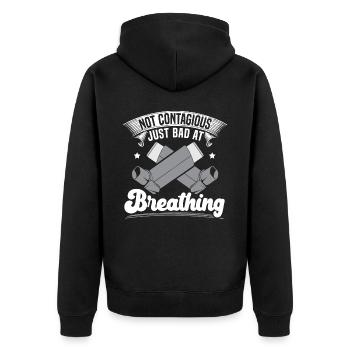 Pas contagieux juste mauvais à respirer l’asthme - Veste à capuche bio Premium Unisexe - noir - Dos - Nico (187cm)