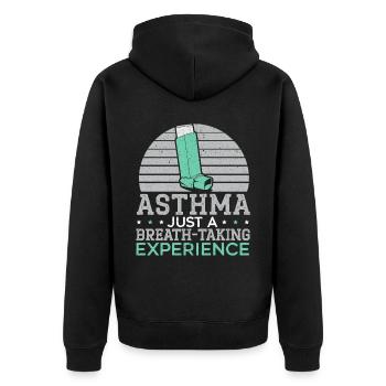 Asthma Just A Breath-taking Experience Breathing - Unisex Premium Organic Zip Hoodie - black - Back - Nico (187cm)