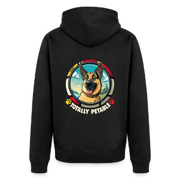 Hunde Deutscher Schäfer Hundeliebhaber - Unisex Premium Bio Zip Hoodie - Schwarz - Hinten - Nico (187cm)