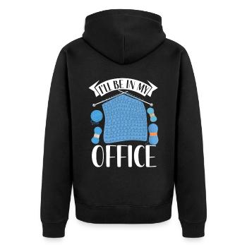 Tricoter Tricoter Je serai dans mon - Veste à capuche bio Premium Unisexe - noir - Dos - Nico (187cm)
