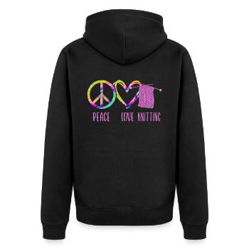 Tricoter Cravate Tie Dye Peace - Veste à capuche bio Premium Unisexe - noir - Dos - Nico (187cm)