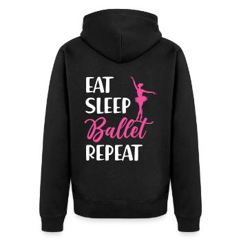 Ballet Dancer Dance Girl Ballerina - Unisex Premium Bio Zip Hoodie - Schwarz - Hinten - Nico (187cm)