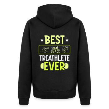 Best Triathlete Ever Triathlon Triathlons - Unisex Premium Organic Zip Hoodie - black - Back - Nico (187cm)
