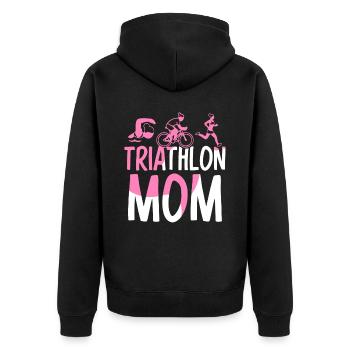Triathlon Mama Triathlete Triathlon Triathlete - Unisex Premium Organic Zip Hoodie - black - Back - Nico (187cm)