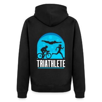 Triathlète Triathlons Triathlon Sport Triathlète - Veste à capuche bio Premium Unisexe - noir - Dos - Nico (187cm)