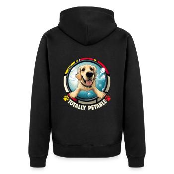 Dog Saying Golden Retriever Design - Unisex Premium Organic Zip Hoodie - black - Back - Nico (187cm)