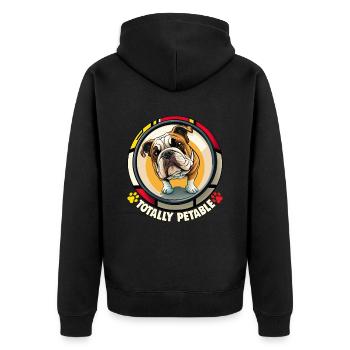 Bulldog dog saying Bulldog owner - Unisex Premium Organic Zip Hoodie - black - Back - Nico (187cm)