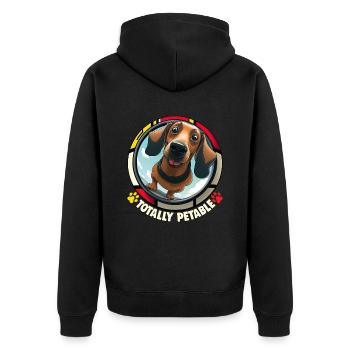 Dog Saying Dachshund Design for Dog Lovers - Unisex Premium Organic Zip Hoodie - black - Back - Nico (187cm)