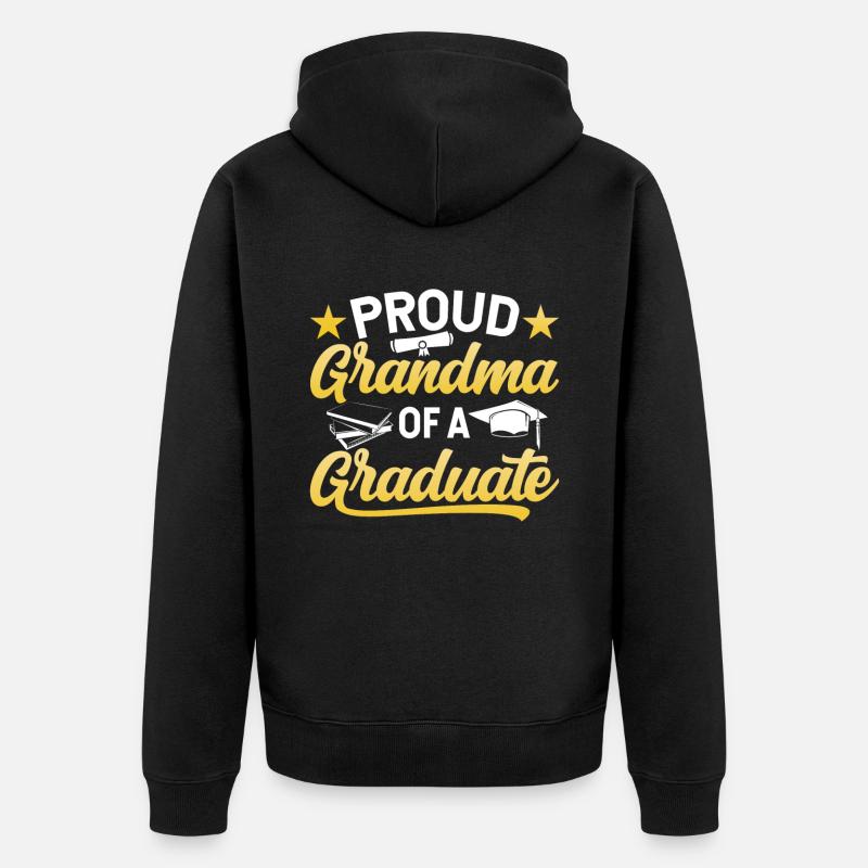 Stolze Großmutter Eines Absolventen Absolvent - Unisex Premium Bio Zip Hoodie - Schwarz