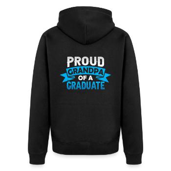 Stolzer Großvater Eines Absolventen Absolvent - Unisex Premium Bio Zip Hoodie - Schwarz - Hinten - Nico (187cm)