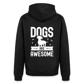 Dogs are fantastic - Unisex Premium Organic Zip Hoodie - black - Back - Nico (187cm)