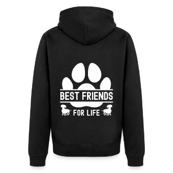 Best friends for life - Unisex Premium Organic Zip Hoodie - black - Back - Nico (187cm)
