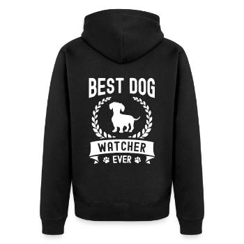 Best dog watcher ever - Unisex Premium Organic Zip Hoodie - black - Back - Nico (187cm)