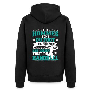 Les Dieux Font Du Handball - Veste à capuche bio Premium Unisexe - noir - Dos - Nico (187cm)